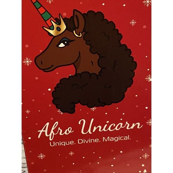 Afro Unicorn Holiday Plush Set – Stuffed Unicorn Toy Christmas 4-Piece Gift Set - Picture 7 of 16